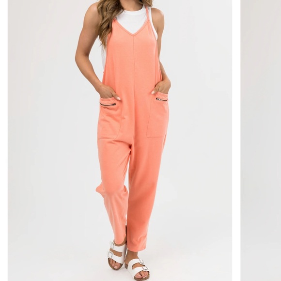 22 Mineral Washed French Terry Harem Jumpsuit - Picture 2 of 5